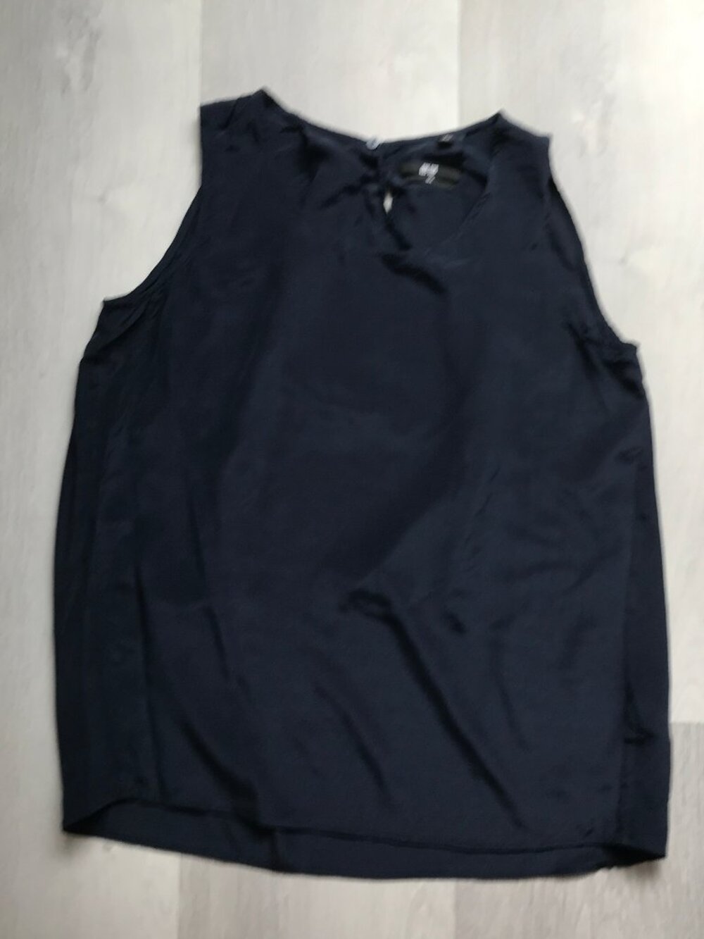 VINCE SILK TOP NAVY BLUE SLEEVELESS WOMENS SMALL